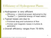 Efficiency of hydropower plants